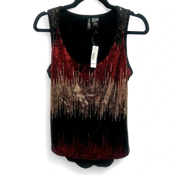 NWT Bisou Bisou ombre sequined tank top with racer back size medium - Picture 1 of 5